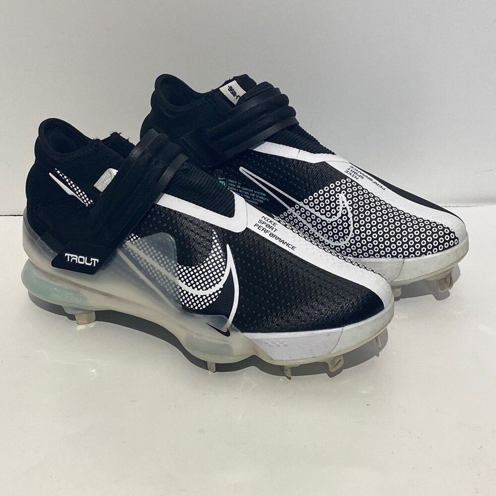 Nike Force Mens Shoes Zoom Mike Trout 7 Baseball Cleats Black White Size 10.5
